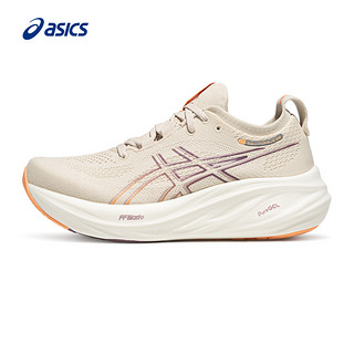 ASICS 亚瑟士 GEL-NIMBUS 26 女子耐磨透气缓震回弹跑鞋 1012B601-301 灰绿色/黄色 35.5