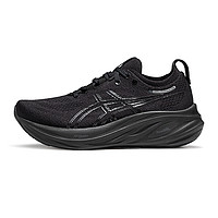 ASICS 亚瑟士 GEL-NIMBUS 26 女子耐磨透气缓震回弹跑鞋 1012B601-002 黑色/（宽楦D） 37.5