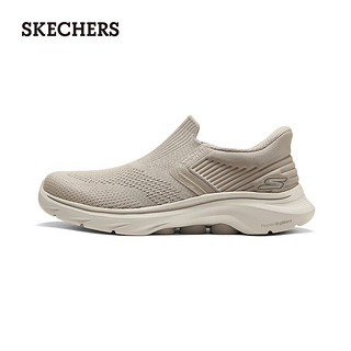 斯凯奇（Skechers）2024女子透气健步鞋高回弹舒适125246 灰褐色/TPE 40