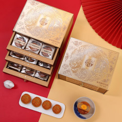 稻香村 中秋三层月饼礼盒18饼10味蛋黄莲蓉 稻香御禧900g