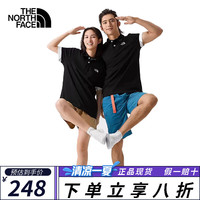 北面（The North Face）北面24春夏短袖POLO衫T恤男女同款户外87UX/5B1O/5B46/7WE8 87UX黑色JK3【96%棉】 XL码180/108A