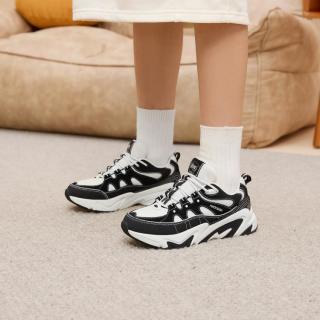 QIAODAN复古厚底增高女休闲鞋耐磨防滑轻便女士运动休闲鞋