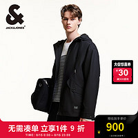 杰克·琼斯（JACK&JONES）男装衣服秋季宽松连帽时尚潮流基础百搭舒适长袖夹克外套男款 黑色E40 常规 黑色E40 165/88A/XS