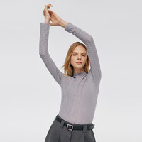歌莉娅 GLORIA 秋季  羊毛打底毛衣  1C9L5J280 03H浅花灰 XXS