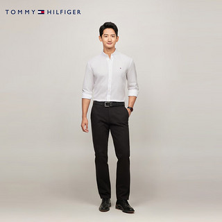 TOMMY HILFIGER【柔软纯棉】24秋冬男商务职业休闲正装条纹长袖衬衫78JA910 【纯色绣标衬衫】-白色YCI M （：135-150斤）