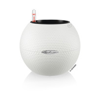 Lechuza 德国进口Lechuza花盆办公室家居桌面摆放自动上水球形花卉种植盆白色