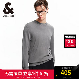 杰克·琼斯（JACK&JONES）秋潮舒适简约圆领领型简约直筒长袖针织衫上衣男装224324008 E51 拉丝镍灰 175/96A/M