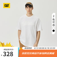 CAT卡特24秋男户外舒适百搭落肩宽松Logo设计全棉圆领短 白色 L