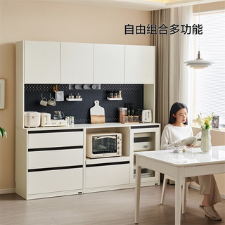 全友家居奶油风餐边柜组合客厅靠墙多功能抽屉储物收纳置物柜子600637 0.8米下柜A+1.2米下柜A+2米上柜