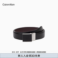 Calvin Klein Jeans24秋季男ck双面用商务休闲方形扣头牛皮革腰带4D7001G R2F-太空黑 95cm