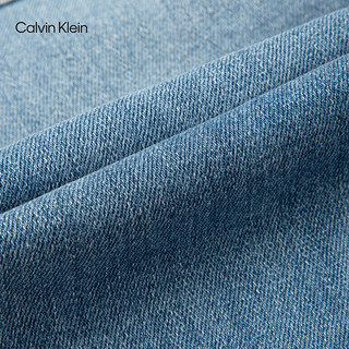 Calvin Klein Jeans24秋季女士复古ck毛边裤脚高腰修身微喇牛仔裤J224414 1AA-牛仔浅蓝 26