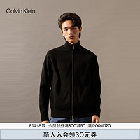 Calvin Klein Jeans24秋季男士ck莱赛尔微弹刺绣立领拉链针织开衫J326589 BEH-太空黑 XL