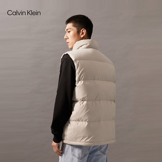 Calvin Klein Jeans【防泼水】24秋季男士ck鸭绒绗缝立领羽绒马甲J326814 PED-奶茶咖 S