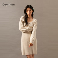 Calvin Klein Jeans24秋季新款女士ck两件套灯笼袖开衫针织吊带连衣裙J225373