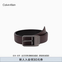 Calvin Klein Jeans24秋季男ck双面用商务休闲针扣式牛皮腰带4D7002G WFB-大地棕 100cm