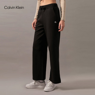 Calvin Klein Jeans24秋季女士ck字母印花抽绳腰阔腿运动休闲长裤J224792 BEH-太空黑 XS