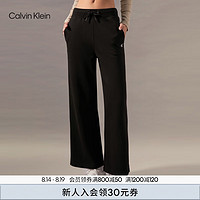 Calvin Klein Jeans24秋季女士ck字母印花抽绳腰阔腿运动休闲长裤J224792 BEH-太空黑 XS