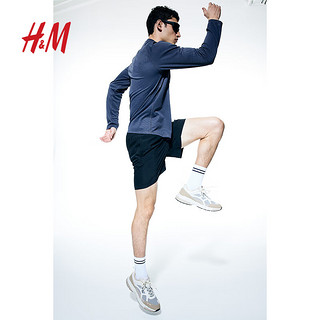 H&M【 MOVE DryMove™】男士运动短裤夏篮球跑步网纱短裤1025404 黑色001 175/88