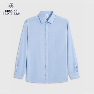 布克兄弟（BrooksBrothers）男士24早秋免烫纯棉细点纹理正装长袖衬衫 4000-浅蓝色 15/2