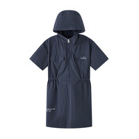 诺帝卡 NAUTICA童装【2024夏季】女童连衣裙儿童户外连帽短袖裙子轻薄 藏青 120cm