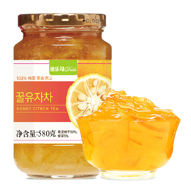 Dails 迪乐司 蜂蜜柚子茶柠檬茶1kg百香果水果茶冲泡饮品果酱涂抹面包