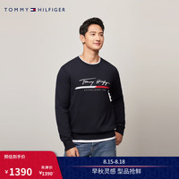 TOMMY HILFIGER【柔软亲肤】24新款秋冬男装纯棉签字体刺绣针织衫78J9016