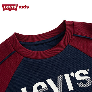 Levi's李维斯儿童套装男女童套装秋季套头卫衣长裤2件套衣服 深靛蓝 160/80