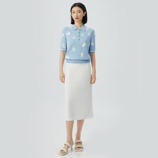 DEEP BREATH深呼吸女装提花图案针织衫中袖上衣女