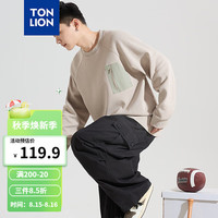 唐狮 TONLION卫衣男2024早秋新款男宽松口袋休闲圆领卫衣TB