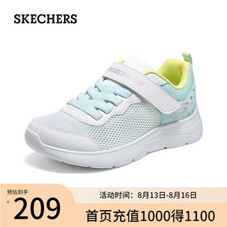 斯凯奇（Skechers）透气魔术贴儿童休闲鞋312012L 白色/多彩色/WMLT 29码