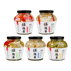 老坛子 活泡菜5件套 爽口什锦+酸辣藠头+脆爽青菜+开味仔姜+酸脆豇豆