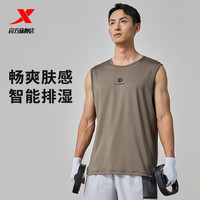 XTEP特步速干无袖T恤男2024夏季美式肌肉弹力短袖运动跑步背心