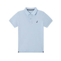 诺帝卡 NAUTICA童装【儿童基本款】 男童POLO衫夏季短袖T恤抑菌 浅蓝-清仓 120cm
