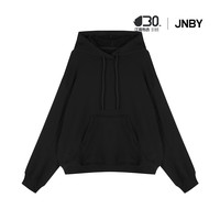 江南布衣 JNBY24秋卫衣连帽宽松套头5O9411080 001/本黑 XS
