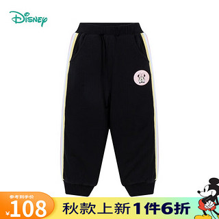 迪士尼宝宝（Disney Baby）迪士尼童装女童裤子奇趣米妮夹棉长裤 碳黑 8岁/身高150cm