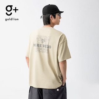 goldlion 金利来 g+  男士短袖T恤  八角星纹半袖 杏色 27 L