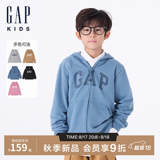 GAP【大小童同款】男女童2024初秋logo法式圈织软卫衣外套646216 蓝色 110cm(4-5岁) 亚洲尺码