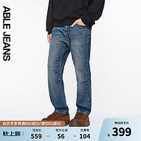 ABLE JEANS 【直筒滑板裤】24秋季男士宽松弹力牛仔裤801651 工装蓝 34/34