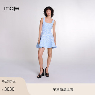 Maje2024早秋女装立体提花方领针织吊带连衣裙短裙MFPRO03923 双色 T36