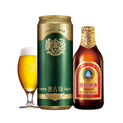 tsingtao青岛啤酒奥古特500ml18听小棕金296ml24瓶组合