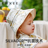嫚熙(EMXEE)儿童防晒帽拦截紫外线宝宝遮阳帽男女童可爱渔夫帽 夏日梨园-防晒渔夫帽 56cm(头围56-58CM,3-5岁)