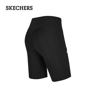 斯凯奇（Skechers）女运动收腹打底裤弹力紧身短裤夏季新P224W070 碳黑/0018 XL