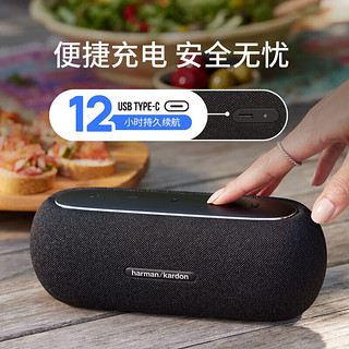 今日必买：哈曼卡顿 Harman/Kardon）LUNA 便携蓝牙音箱 赛道扬声器系统 超长续航 独立高音单元 IP67防水防尘 黑色