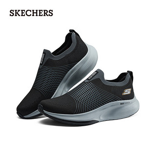 斯凯奇（Skechers）男女运动鞋黑色健步鞋潮流一脚蹬鞋216582 黑色/炭灰色/BKCC 44.5