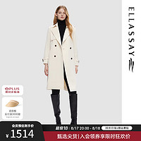 歌力思（ELLASSAY）2024秋季经典耐看简约休闲女神范风衣女EWD353F00600 纯净白 L