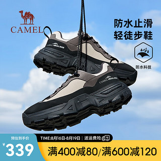 骆驼（CAMEL）【指南针】2024秋冬防水徒步鞋软弹舒适防撞鞋头户外工装鞋男 G14A171689 灰/黑 40