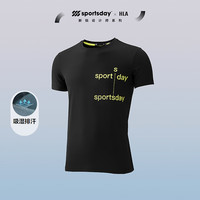 HLA海澜之家短袖T恤男24新运动SUWUKOU联名上衣HNTBW3W197A 黑色HK 185/100A 2XL165~180斤