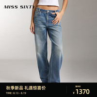 MISS SIXTY【棉系列】2024秋季牛仔裤女中腰直筒长裤复古 深蓝 25