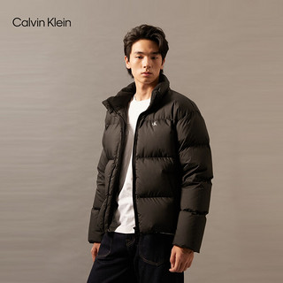 Calvin Klein Jeans【防泼水】24秋季男ck休闲绒领立领鸭绒羽绒服J326811 BEH-太空黑 L