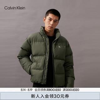 Calvin Klein Jeans【防泼水】24秋季男ck休闲绒领立领鸭绒羽绒服J326811 LLP-军绿 XL